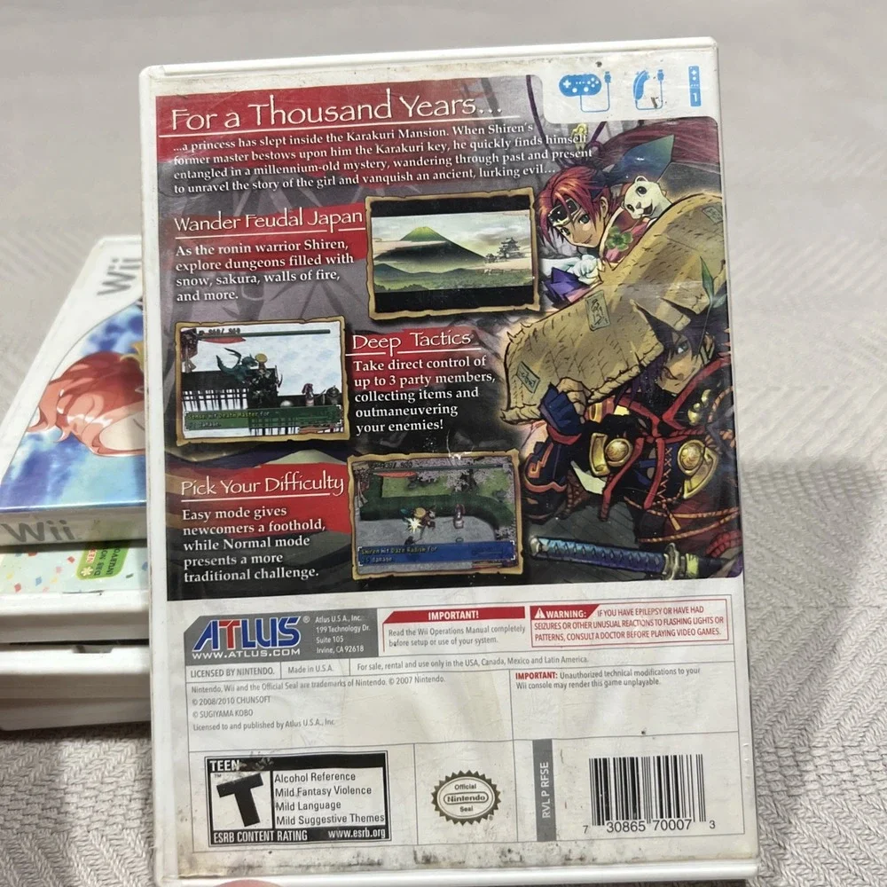 Shiren the Wanderer Original Case Nintendo Wii Atlus NO MANUAL